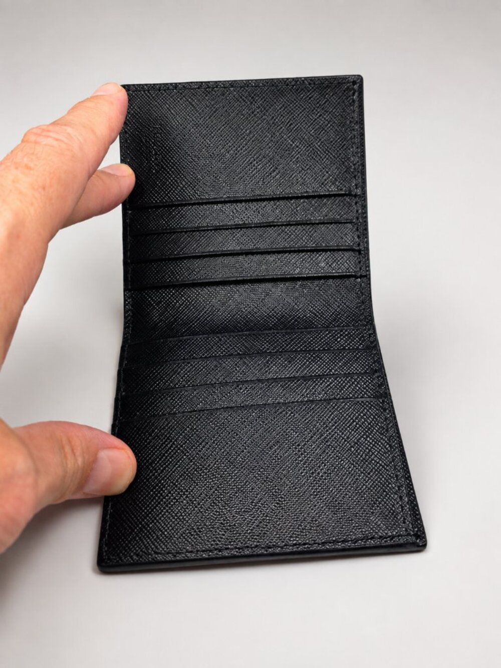 Prada Black Saffiano Leather Bifold Card Holder Wallet New - Picture 4 of 8